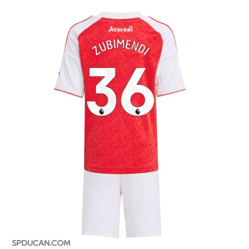 Dječji Nogometni Dres Arsenal Martin Zubimendi #36 Domaci 2025-26 Kratak Rukav (+ Kratke hlače)